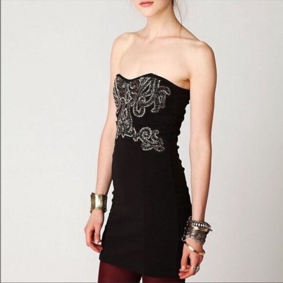 Beaded Free People Strapless Delhi Tube Dress - Picture 11 of 12